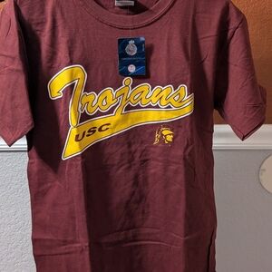 Trojans Maroon T-Shirt with Yellow Logo